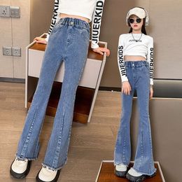 Fashion Girl Flare Denim Tassel Bell-bottom Pants Trouser Teenage Spring Fall Children's Jeans For Kids 4 6 9 12 14 Years