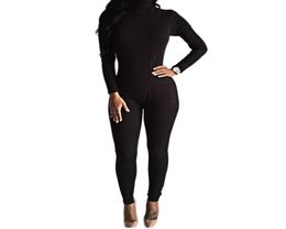 Whole 2016 New Arrival Sexy Black Bodysuit Bodycon Rompers Womens Jumpsuit Slim Long Sleeve One Piece Playsuit Overalls Macac1973083