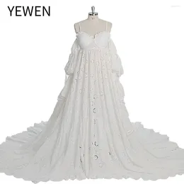 Party Dresses Boho Wedding Dress Long Detachable Sleeves Po Shoot Maxi Evening YW230314