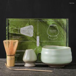 Teaware Sets 4pcs/set Matcha Set Safe Bamboo Whisk Teaspoon Tea Indoor Beverage Shop Tea-making Tools Accessories