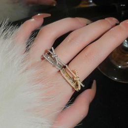 Cluster Rings Luxury Exquisite Gold Colour Pearl Bow Open Ring For Women Girls Finger True Plated Fashion Adjusted Jewellery