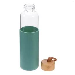 Wine Glasses Outdoor Glass Cup Mini Water Bottles Student Portable Drinking With Bamboo Cover