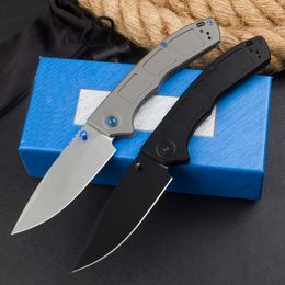 Top Quality Butterfly 748 High Quality Pocket Folding Knife D2 Stone Wash/Black Coated Drop Point Blade CNC Titanium Alloy Handle Outdoor Survival EDC Knives