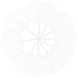 Decorative Figurines 10pcs Japanese Fan Uchiwa DIY Kit Hand-held Framework For Crafts (White)