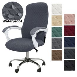 Water Resistant Jacquard Office Computer Rotating Chair Cover Stretch Spandex Gaming Desk Chair Slipcover Anti-dirty S/M/L Size 240521