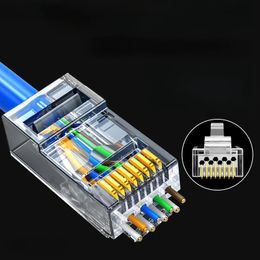 Escam RJ45 Connectors: 10pcs/ 30pcs Options for Solid Stranded Networks Rj45 Cat5 Plug Cat6e Connectors