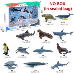 Novelty Games 12pcs/set Plastic Simulated Sea Life Toy Model Realistic Marine Animals Whale Shark Dolphin Turtle Toys For Kids Christmas Gifts Y240521