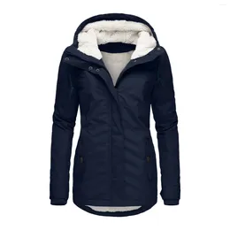Women's Jackets Winter Warm Thickend Coat Jacket Elegant Long Sleeve Parkas Hoodies Plus Size Fur Lined Slim Overcoat Clothing