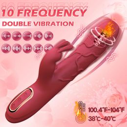 Vibrator Dildo for Women Rabbit Realistic Vibrators Clitoral Stimulator 10 Vibration Modes Heating Sex Toys 240507