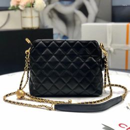 Bag Women's Fashion Vintage Genuine Leather Shell Mini Chain With Adjustable Shoulder Strap Crossbody Handbag