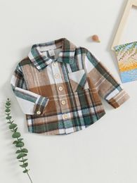 Jackets Baby Boy Plaid Shirt Jacket Stylish And Cosy Lightweight Outwear With Convenient Pockets For Spring