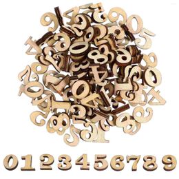 Storage Bottles 100 Pcs Wooden Numbers Handmade Blank Wood Slices Education Toys DIY Crafts Decorations