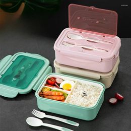 Dinnerware 1400ML Eco-Friendly Lunch Box Portable Microwavable Storage Container Picnic Camping Leakproof Bento With Spoon Fork