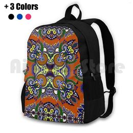 Backpack Boho Floral Pattern Outdoor Hiking Waterproof Camping Travel Robin Curtiss Jungle Coconut Garden Nature Outdoors