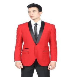 The groom tuxedos apple brought black red leisure lapel collar single row a button man suit for formal occasions suit jacket8413454