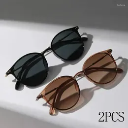 Sunglasses 2 Pairs Per Set Small Round Women Cute Skinny Cat Eye Eyewear Men Vintage Narrow Cateye