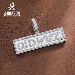 High End Hand Set Iced Out Customize Letter Sterling Sier VVS Moissanite Hip Hop Jewelry Pendant T