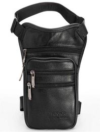 Men Genuine Leather Drop Leg Bag Waist Crossbody Fanny Pack Belt Hip Bum Travel Riding Motorcycle Messenger Shoulder 2110069842634