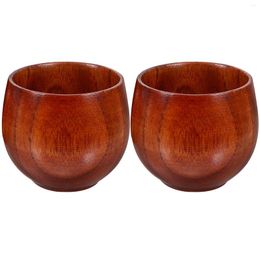 Wine Glasses 2 Pcs Wooden S Glass Water Cup Mug Know Japanese-Style Tea Drinking Sake Supplies Gobstoppers Log