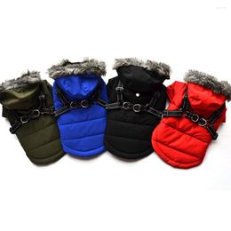 Dog Apparel Winter Jacket With Harness Clothes For Small Dogs Warm Fleece Waterproof Pet Coat Chihuahua Clothing Costume