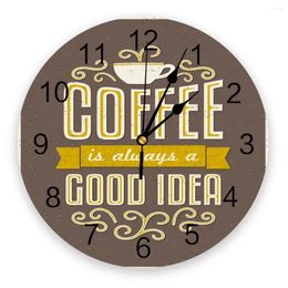 Wall Clocks Coffee Posters Advertise Vintage Silent Home Cafe Office Decor For Kitchen Art Large