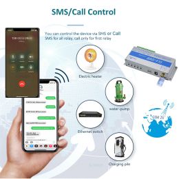 CL4 GSM Relay Controller with Temperature Humidity Sensor SMS Remote Control Power Switch 4CH Smart Home Appliance Automation