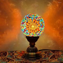 Table Lamps Mosaic Lamp Bedside Children's Room Decorative Lighting Turkish Ball Diy Nightlight Bed Desk Decoration