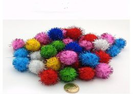 Glitter Tinsel Pom Poms Sparkle Balls for DIY Craft Party Decoration Cat Toys Multicolored Glitters Poms Multiple Sizes Available 5807253