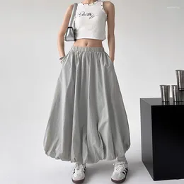 Skirts Women's White Skirt Harajuku Streetwear Y2k Long Korean Vintage A-line 90s 2000s Fashion Clothes 2024