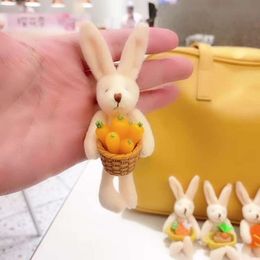 3PCS Cotton Bag Decoration Stuffed Toy Pendant Labor Rabbit Keychain Doll Plush Buckle Women Chain Korean Style Key Holder