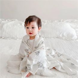 Blankets Cotton Baby Swaddling Gauze Bath Towels Mom's Breastfeeding Scarves Sunshade Travel Strollerssleeping