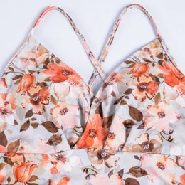 OnePiece Halter Printed Flower Bikini One-Piece Plus Size Swimsuit Maternity Bathing Suit