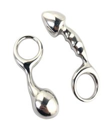 Stainless steel huge heavy small large size Metal anal beads butt plug with pull ring insert BDSM ass sexy toy dildo gay couple1160888