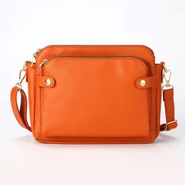 Evening Bags Crossbody Leather Shoulder And Clutches Women's Three-Layer PU Bag Ladies Zip Satchel