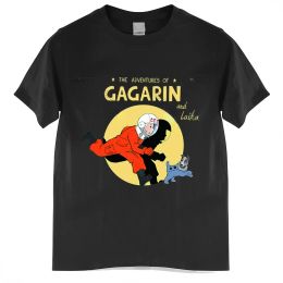 New The Adventure Of Gagarin And Laika Men Women Shirt Size XS-XXXL Cool Graphic Tshirts Blouse Camisetas Humor T-shirts Style