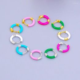 Hoop Earrings ISUEVA Gold Colour Round For Women Fine Zircon Colourful Enamel Piercing Fashion Party Jewellery Wholesale