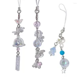 Keychains Simple Flower Phone Lanyard Jellyfish Pendant Keychain Ornament Car Key Holder