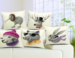 Minimalist Nordic Cushion Covers 5 Designs Literature Style Adorable Cartoon Animals Pillow Cover Deer Sheep Pig Bird Rabbit Pillo9395830