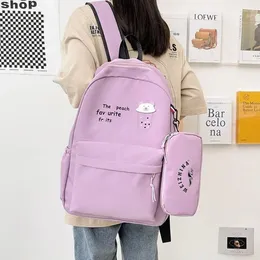 Backpack Large Capacity Nylon Women Female Travel Bag Backpacks Schoolbag For Teenage Girls Solid Color Bookbag Mochila