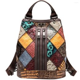 Backpack Style Genuine Leather Backpacks For Women Bag Ladies Luxury Designer Shoulder Bags Female Handbags Brand Large Capacity 2024