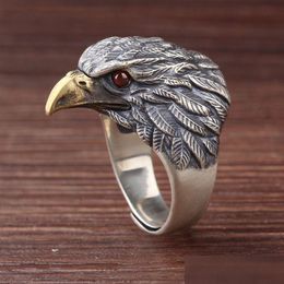 Band Rings Fashion Jewelry Retro Eagle Knuckle Ring For Man Index Finger Fomineer Opening Adjustable Drop Delivery Dhgarden Dhq7Y
