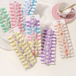 Hair Accessories 10 pieces of baby soft bow hair rings ropes elastic hair rubber bands childrens hair clips ponytail brackets girls hair clips d240520