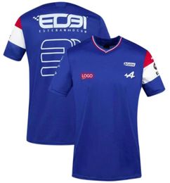 Men039s TShirts Racing Car Fans TShirt Short Sleeve Shirt Clothing Blue Black Breathable Jersey 2021 Spain Team Mot4009175
