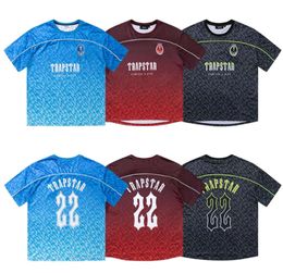 Trapstar Football Jersey t shirts Summer Loose T-shirt mens Mesh Quick Drying Gradient Short sleeved Tshirt CSD2403217llk