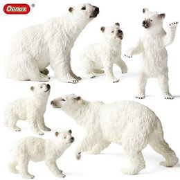 Novelty Games Oenux Simulation Arctic South Pole Animals Polar Bear Penguins Wolf Fox Bird Action Figures Model Figurine PVC Kid Toy Gift Y240521