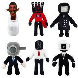 Новый туалет Skibidi Plush Soft Toy Cameraman TV Man Skibidi Dop Да Титанс Каморман Спикер Ман Кукла для детей подарки 155