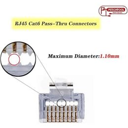 Escam 10pcs/30pcs Solid Stranded Network Cable Connectors, Cat6 Compatible Rj45 Cat5 Plug Cat6e Connectors