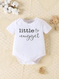 Clothing Sets Summer Baby Boy Girl Born Casual Cute Comfortable Breathable White Short Sleeve Bodysuits English Letter Pattern