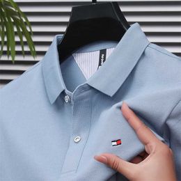 Men's T-Shirts Luxury High Quality Mens Polo Shirt 2014 Summer New Polo Collar Embroidered Short Sleeves 100% Cotton T-shirt Korean Trend Mens Top S52133