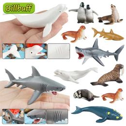 Novelty Games NEW Marine Sea Life Whale Figurines Shark Action Figures Ocean Animal Model Dolphin Hammerhead Educational Toy for Children Gift Y240521